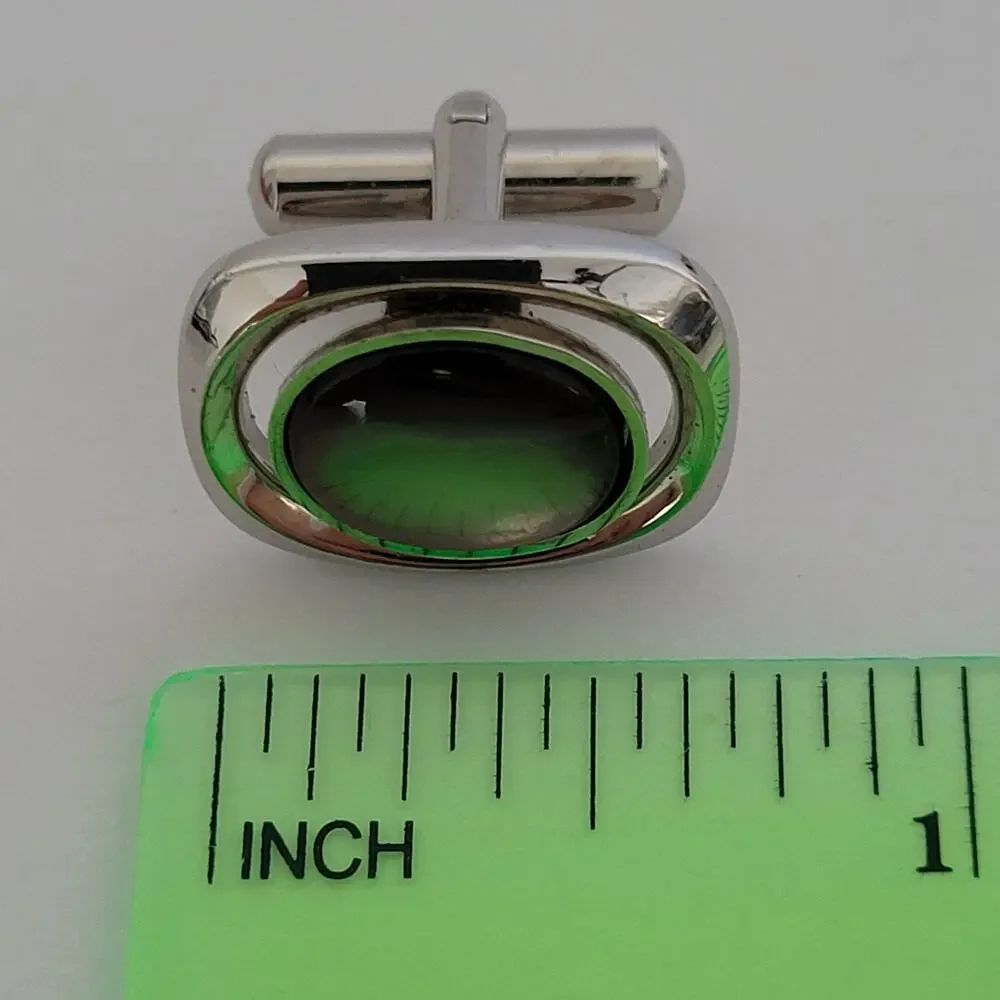 Jaldan Match Match Vintage Cufflinks Tie Clip Set Black Mother Of Pearls Silver‎